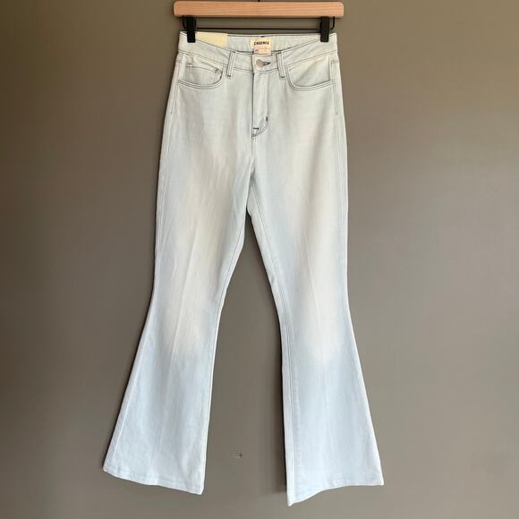 NWT L'Agence Bell High Rise Flare Bleach Down Size 25 Light Blue Stretch Denim - Picture 4 of 16